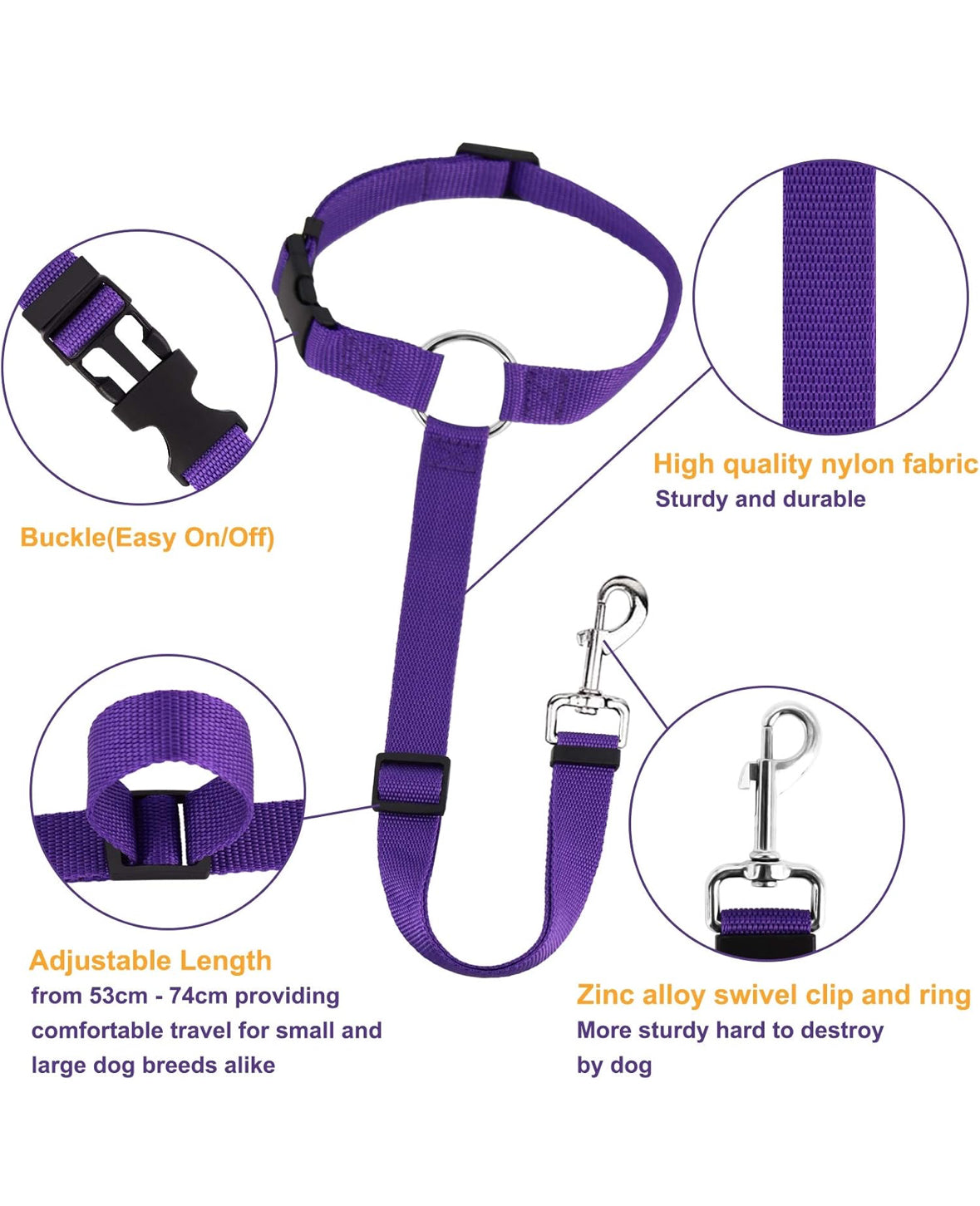 Adjustable Dog Seat Belt Harness – Secure & Comfortable Travel!