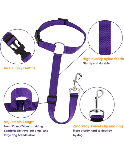 Adjustable Dog Seat Belt Harness – Secure & Comfortable Travel!